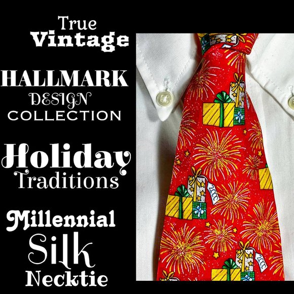 Vintage Other - ▪️VTG▪️HALLMARK▪️HOLIDAY TRADITIONS▪️Silk Collectors Edition Millennial Necktie